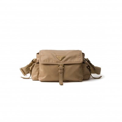 PRADA EXPLORE MEDIUM RE-NYLON SHOULDER BAG WITH FLAP 1BD394 (30*14*10cm)